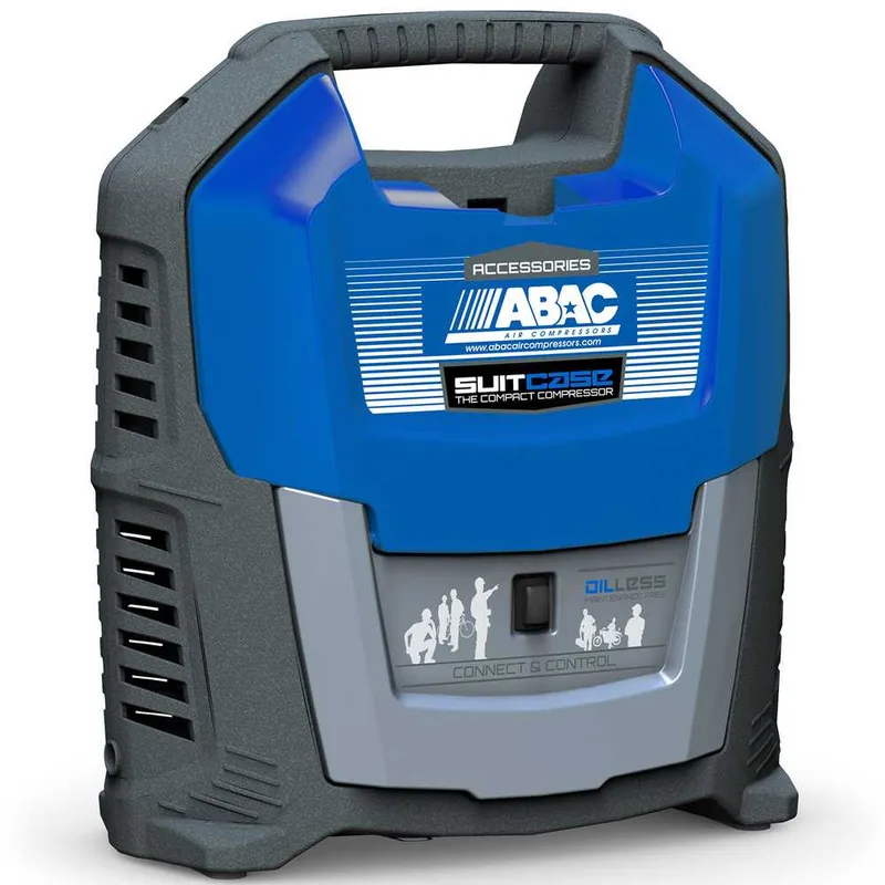 Abac Suitcase - Compresseur d'air électrique portatif monophasé, oil-less - Moteur 1,5 HP