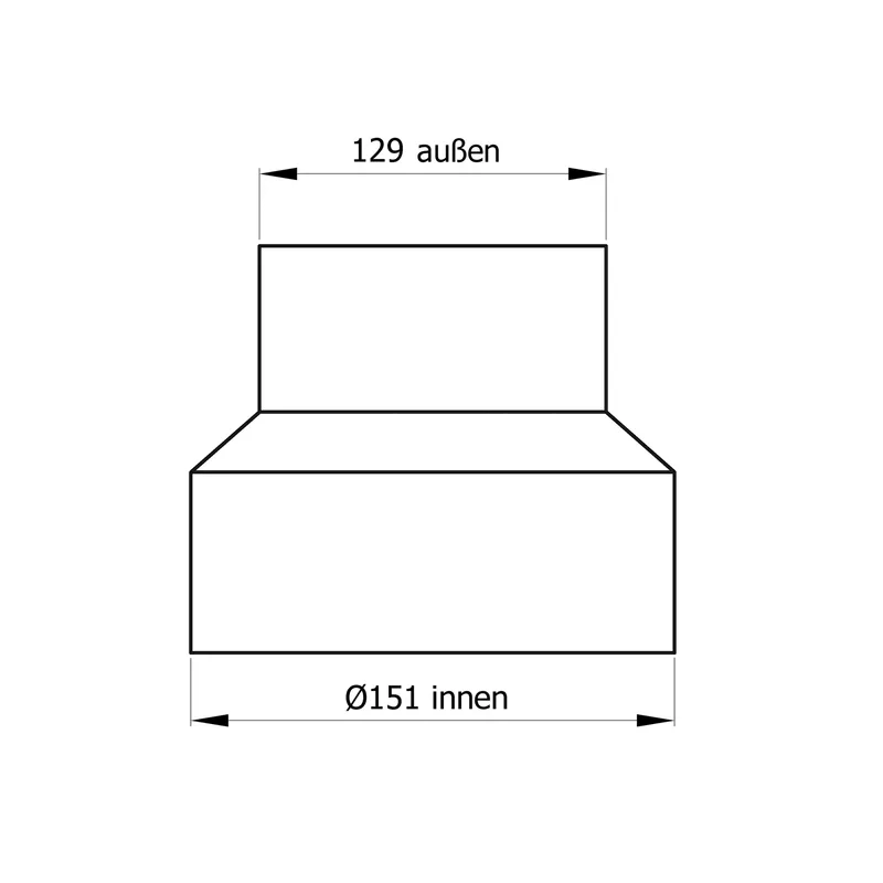 Raik Basic Réduction 150mm – 130mm gris fonte pour tuyau de fumée / conduit de fumée