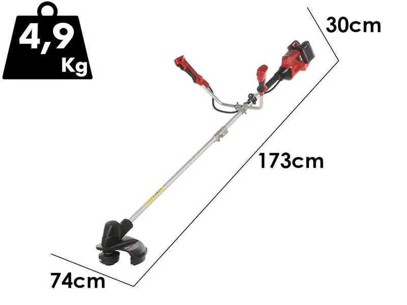 GeoTech X-Line BD-40V - Débroussailleuse à batterie - 40 V - 2 × 20 V 5 Ah