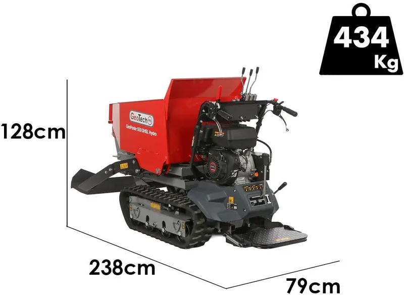GeoTech Pro GeoPorter 550 DHSL Hydro - Brouette motorisée avec benne élévatrice à pantographe