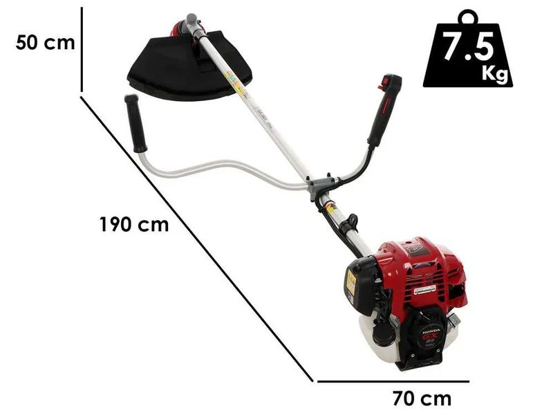 EuroMech HO 50 C - Débroussailleuse à essence 4 temps avec guidon à double poignée - Moteur Honda GX50