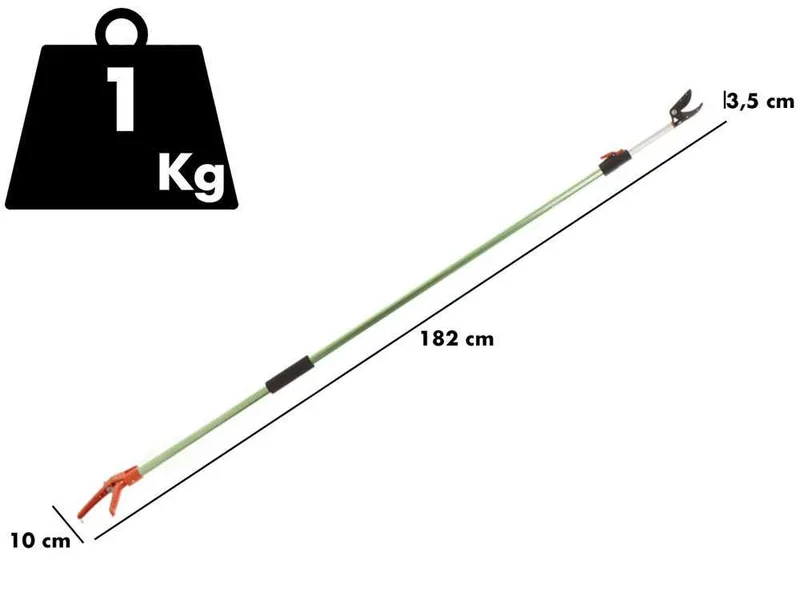 GeoTech FP 180-300 EVO - Coupe-branches sur perche télescopique avec système coupe-maintien