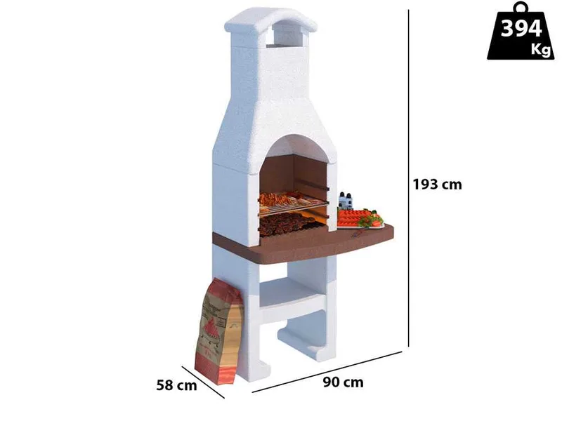 Linea VZ Mentone - Barbecue à charbon en maçonnerie