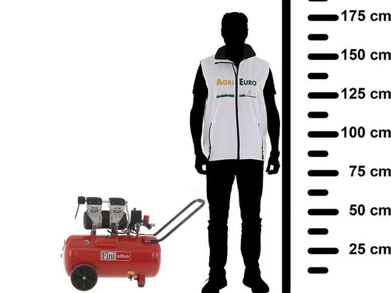 Fini Siltek 50 - Compresseur d'air électrique monophasé, oil-less - Moteur 1.3 CV - 50 L