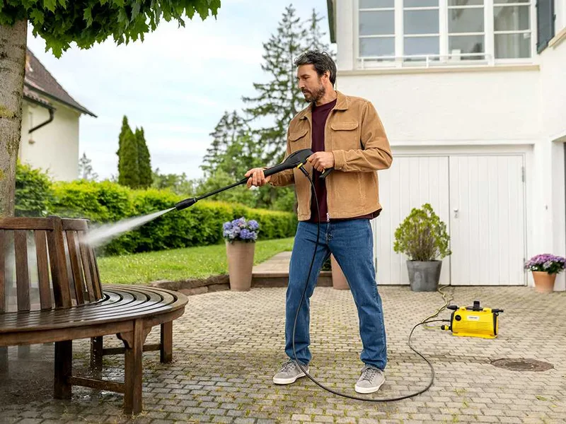 Karcher K3 Horizontal Plus Home - Nettoyeur haute pression portable à eau froide - 120 bar - 380 l/h