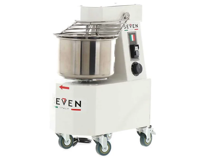Pétrin à spirale professionnel Seven Italy GH 10 - 230 V - Avec roues et Minuterie