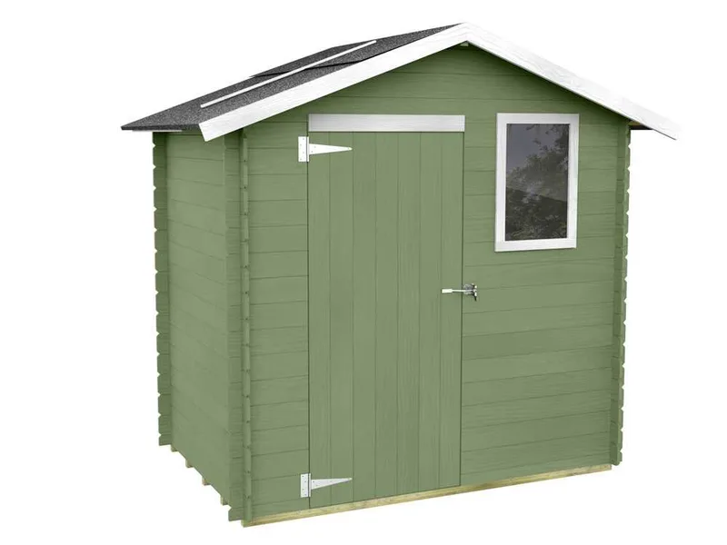 Alce Livia 198x130 vert - Abri de jardin en bois - Avec fenêtre frontale - 198x130x205 cm