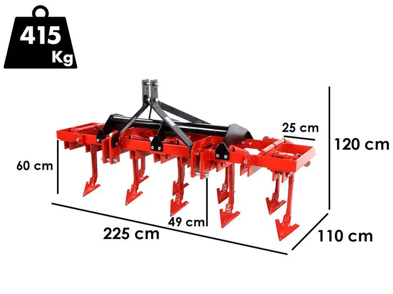 Herse série lourde renforcée CMPR9/7 - Largeur de travail 225 cm - 9 socs