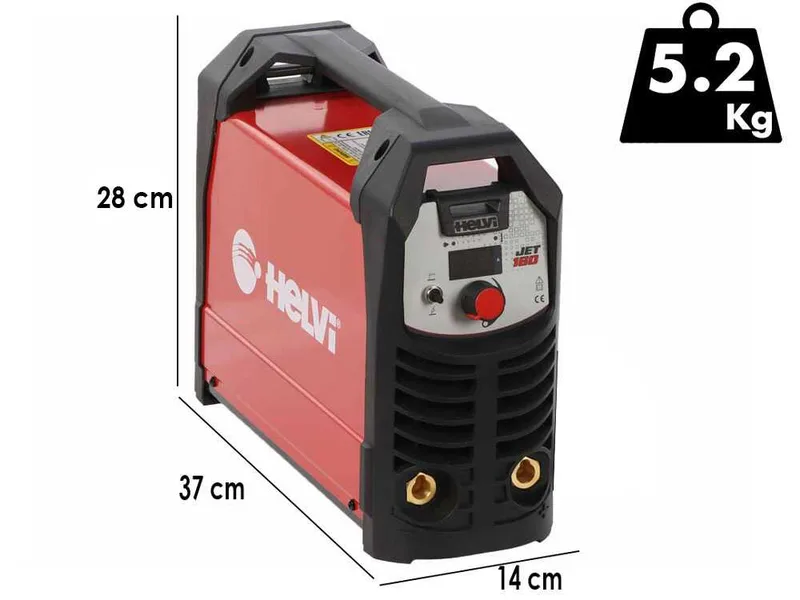 Helvi Jet 160 - Poste à souder inverter (mma/tig lift), mallette antichoc, courant continu (cc)