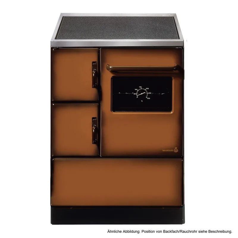 Wamsler K 118 Cuisinière à bois à droite marron avec plaque vitrocéramique