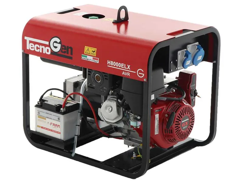 TecnoGen H8000ELX - Groupe électrogène à essence dém. électrique 5.8 kW - Continu 5.2 kW Monophasé