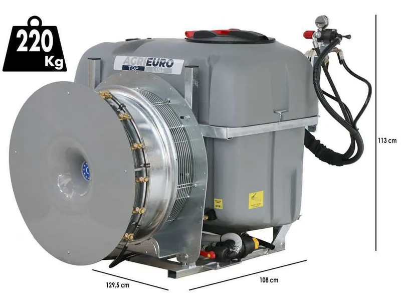 Gray Reverse 600/70 - Atomiseur porté avec attache à tracteur pour pulvérisation - Capacité 600 L - Pompe AR713