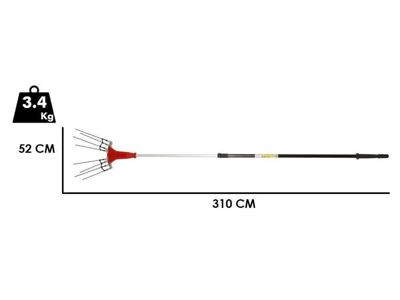 GeoTech Picker 550 TURBO - Peigne vibreur électrique à batterie - 500W - Perche de 230-310 cm
