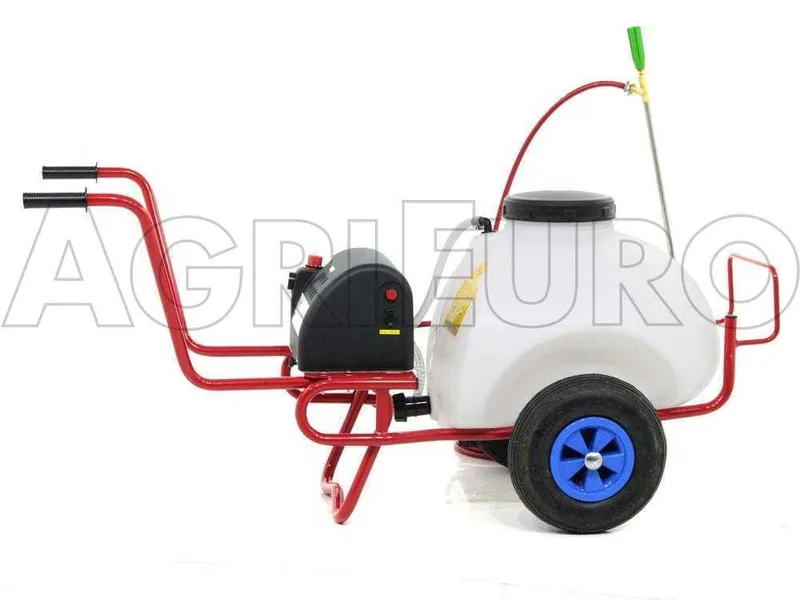 Pulvérisateur sur chariot à batterie 12V de 70 L PRO - Pompe de pulvérisation électrique avec attelage