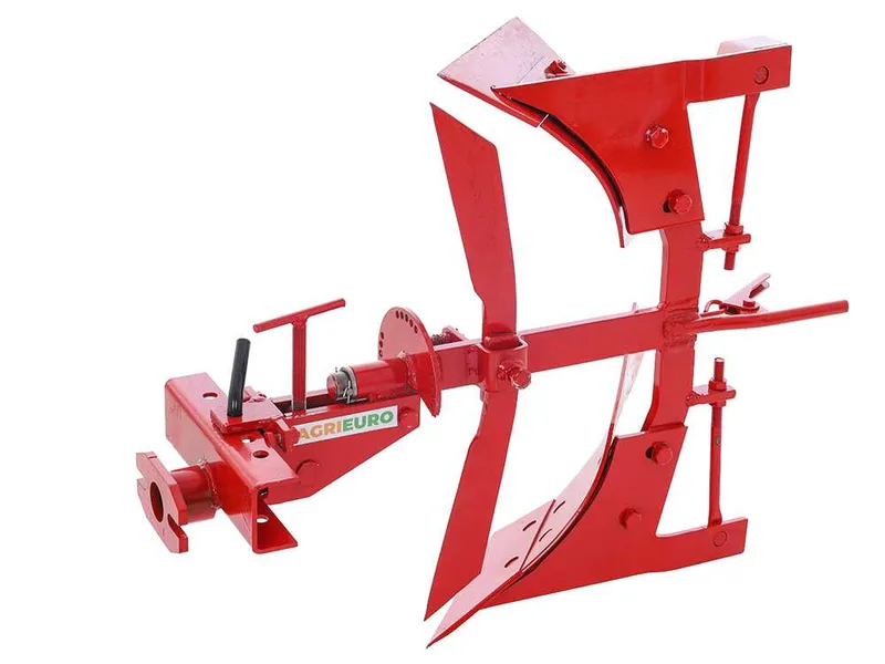 Charrue réversible à versoir pivotant V180-05 avec attelage à deux boulons réglable et barre porte-outils - Pour motoculteurs de 6 à 10 CV