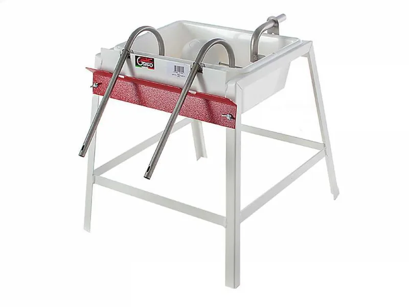 Grifo à 2 robinets - Remplisseuse manuelle avec becs inoxydable et réservoir en acier émaillé