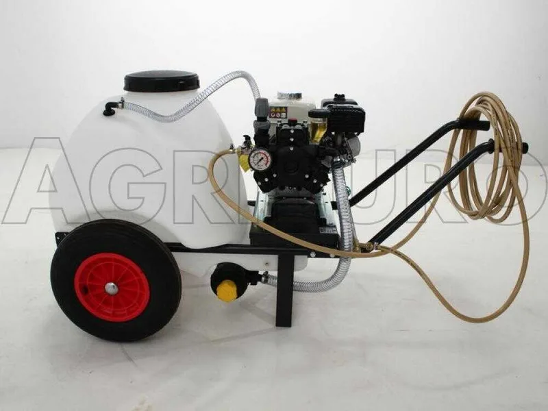 Groupe motopompe de pulvérisation Comet APS 41 - Honda GX 160 et chariot avec cuve 120 l avec crochet