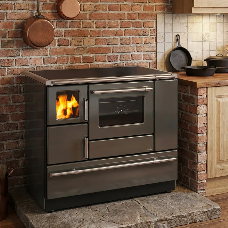 Wamsler K 138 F Cuisinière à bois à droite anthracite métallisé avec plaque vitrocéramique