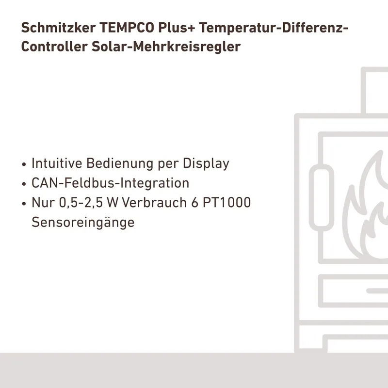 Schmitzker TEMPCO Plus+ Contrôleur de Différence de Température Régulateur Solaire Multi-Circuit