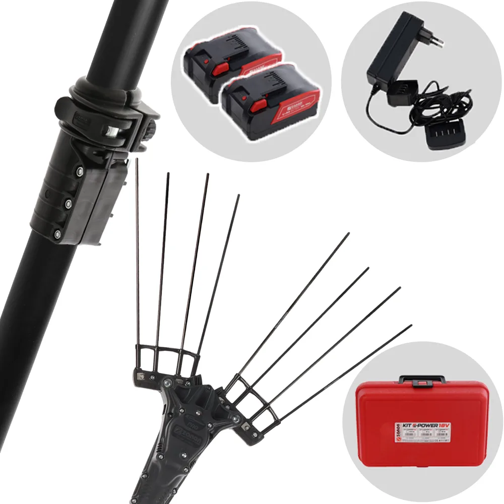 Zanon Karbonium X PRO AL-200 - Peigne vibreur électrique à batterie 2x 18 V 10 Ah - Perche télescopique 180/260 cm