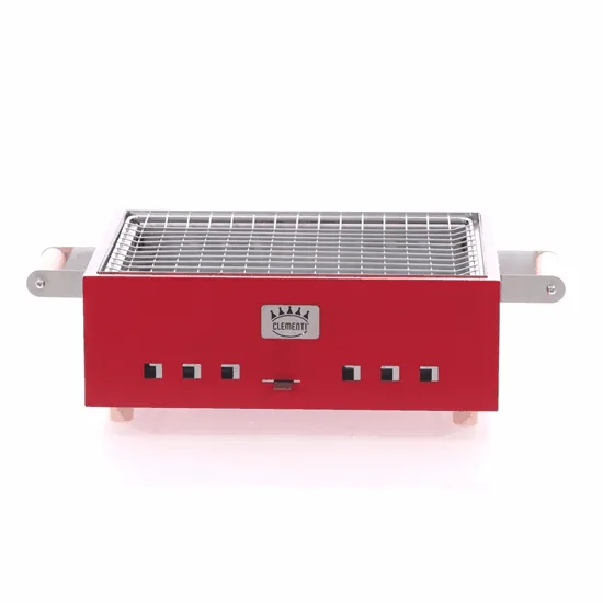 Barbecue de table à charbon Dalmazio - Artisanal - Coque rouge
