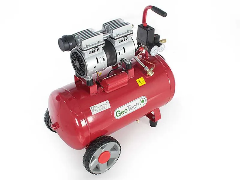 GeoTech S-AC 50.8.10 - Compresseur d'air électrique silencieux 50 L oilless - Moteur 1 CV