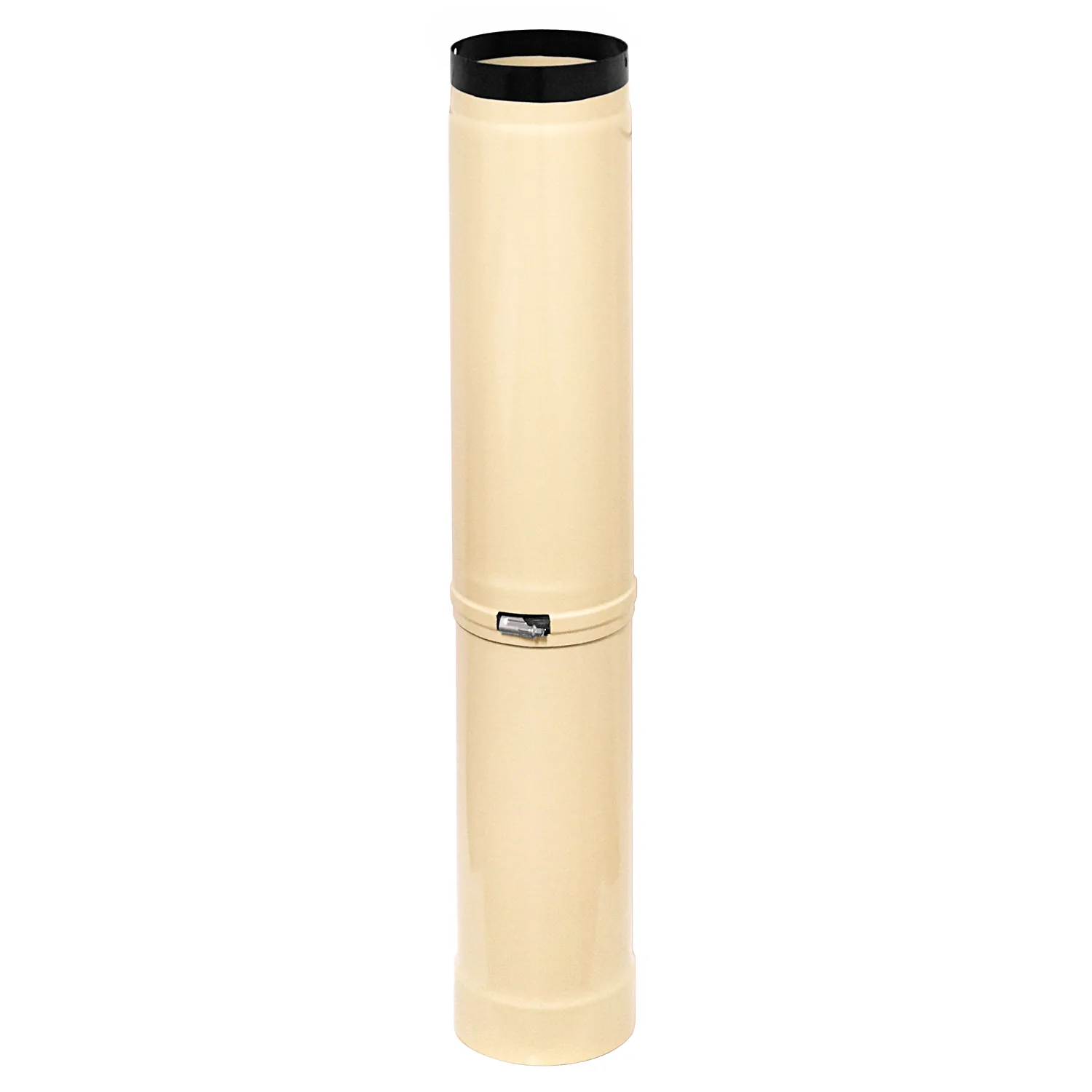 Raik Tuyau de Fumée / Tuyau de Poêle Émaillé 120 mm - Longueur 500 mm Tube Télescopique Ivoire