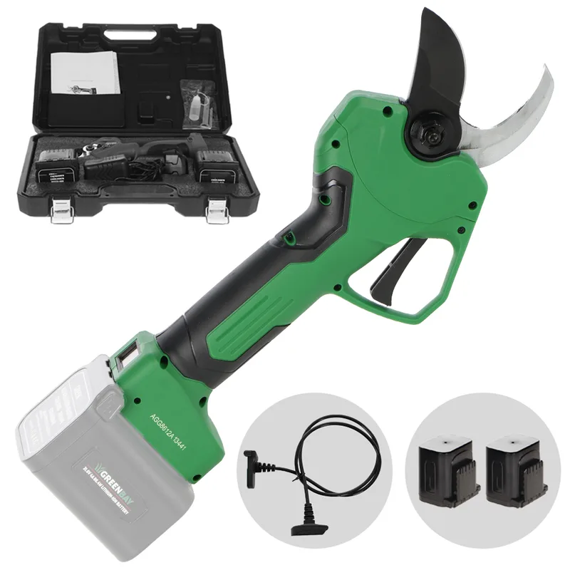 GreenBay TopCut 45 - Sécateur électrique de taille - 2x 21.6V 4Ah - Diamètre de coupe 45 mm