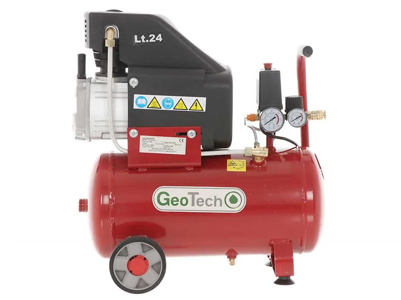 GeoTech AC 24.10.25C - Compresseur d'air électrique de 24 L à air comprimé - moteur 2.5 CV