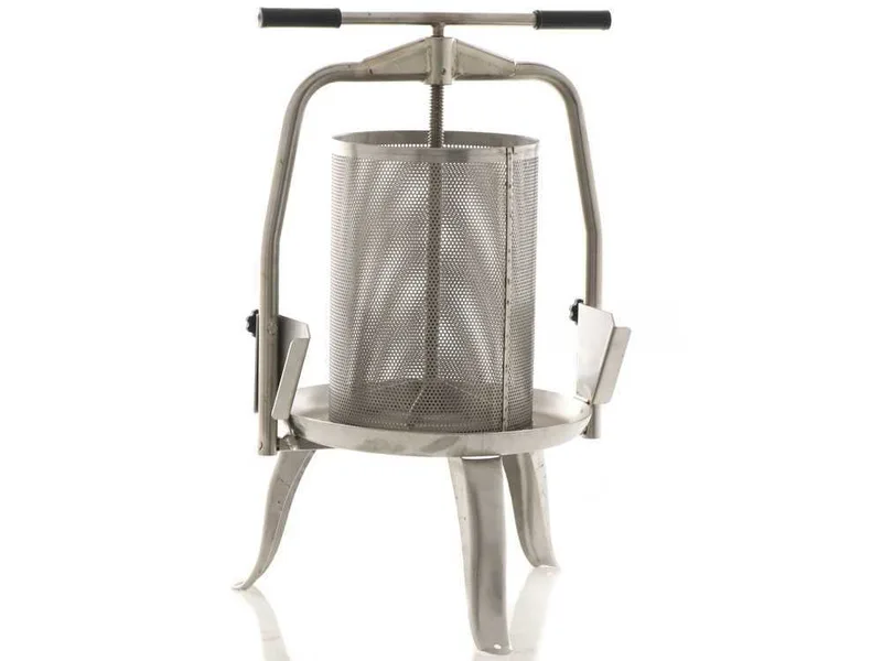 Baesso V30 Inox - Pressoir à vis pour fruits et légumes 30 L – Cage en acier inoxydable