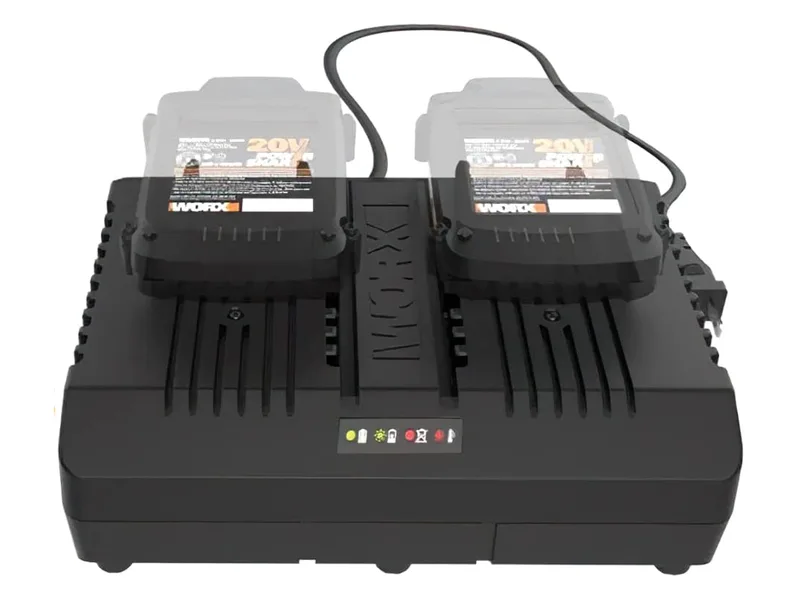 Chargeur de batterie double et rapide WORX 20V - 2 + 2Ah