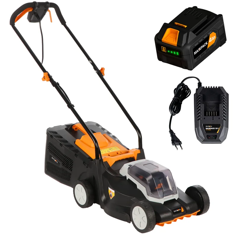 Batavia 7064713 - Tondeuse à gazon sans fil - 18 V 4 Ah - Coupe 32 cm