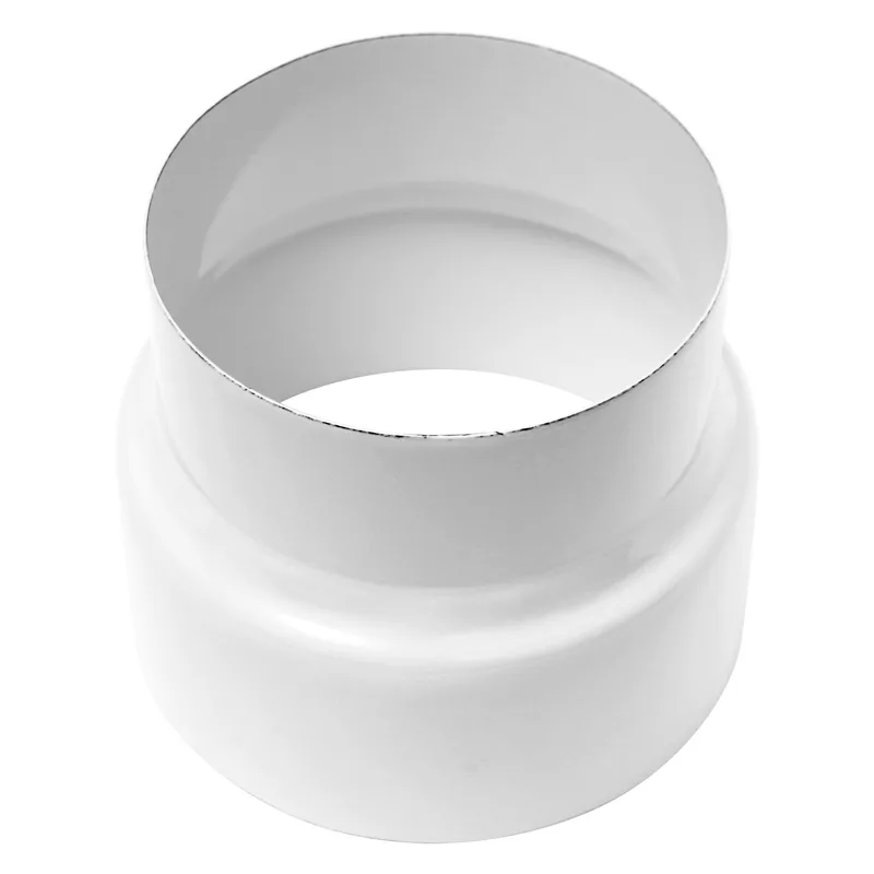 Réduction de tuyau de poêle / conduit de fumée émaillé Raik 150 mm - 130 mm blanc
