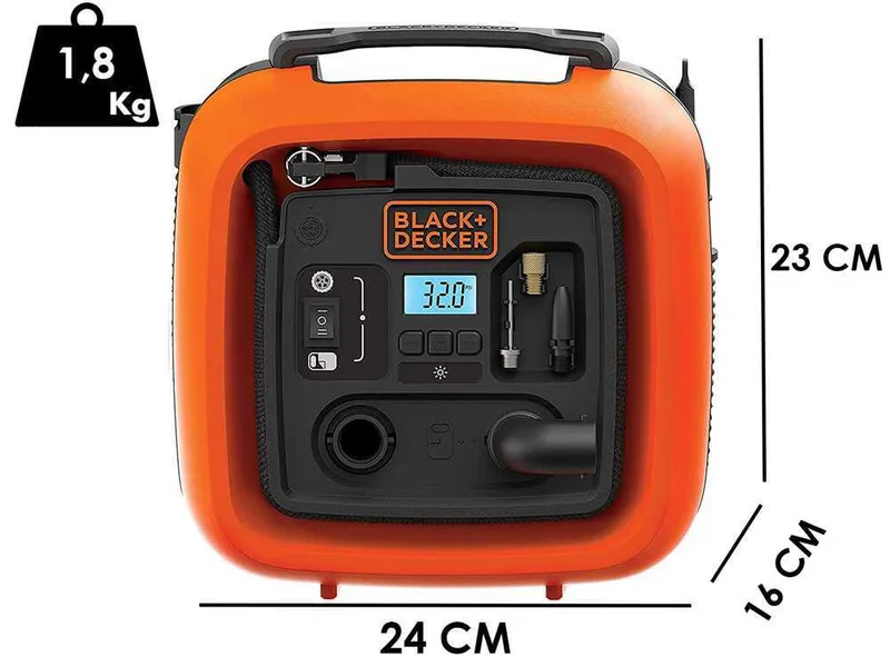 Black & Decker ASI400-XJ - Compresseur air portatif Oilless - 11 Bar Max