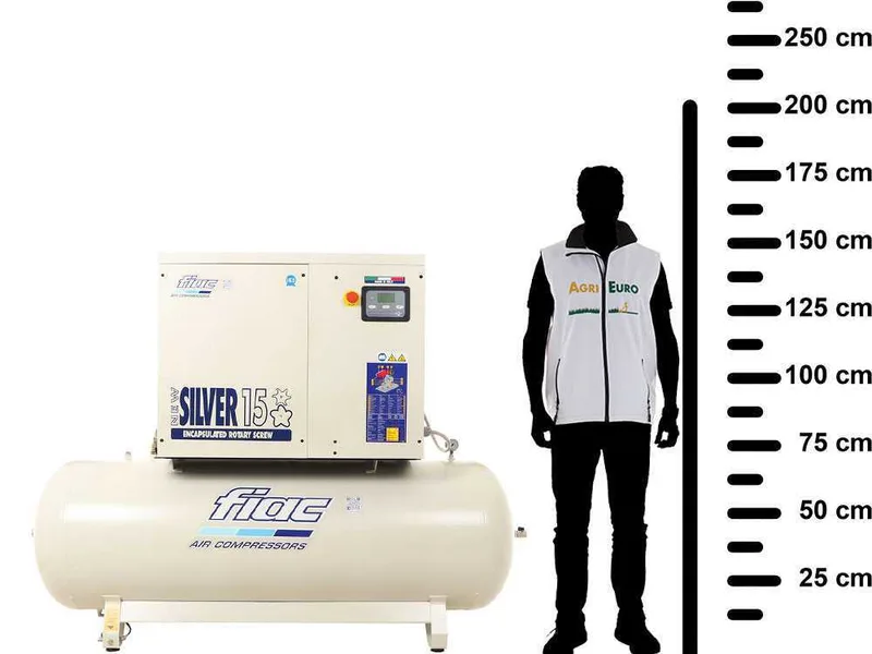 Fiac New Silver 15/500 - Compresseur rotatif triphasé à vis silencieux - Moteur 15 HP