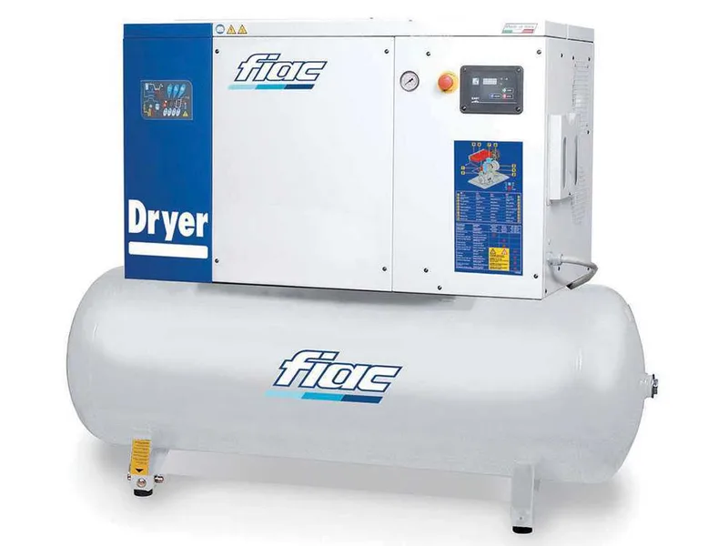 Fiac New Silver D 20/300 - Compresseur rotatif triphasé à vis silencieux - Sécheur d'air intégré - Moteur 20 CV