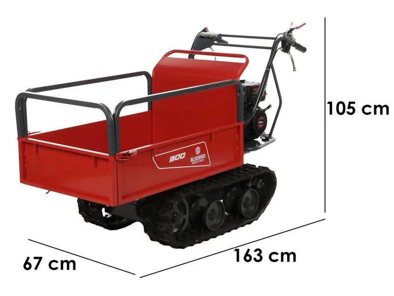 Blue Bird Carrier 300 - Brouette extensible à moteur sur chenilles - Charge 300Kg