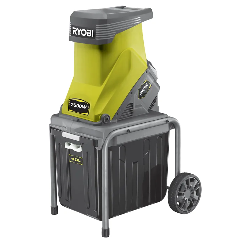 Ryobi RSH2545B - Broyeur de végétaux électrique - Bac de 40L - Diamètre de coupe de 45 mm - 2500 W