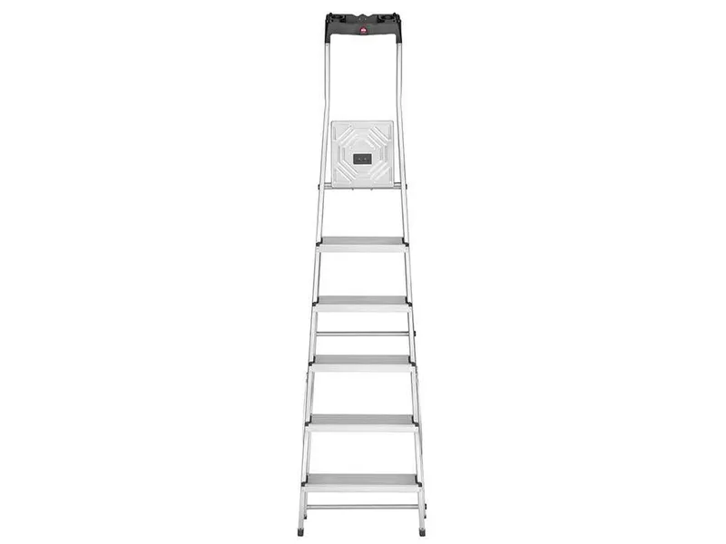 Hailo L60, 6 marches, 1.90m - Échelle en aluminium avec tréteau - Ultra-légère