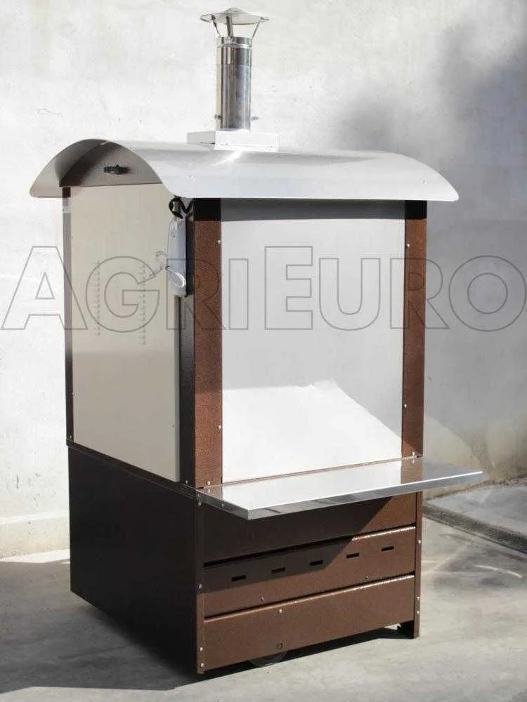 AgriEuro Maximus 80 Deluxe EXT - Four à bois en acier d'extérieur - Cuivre émaillé - Inox