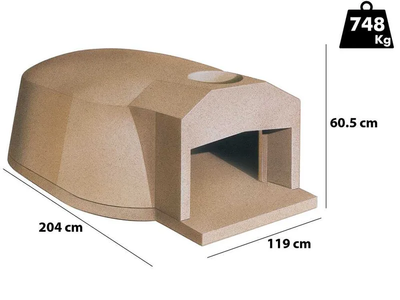 Linea VZ F3 - Four à bois encastrable avec chambre de 107x160 cm - Capacité de cuisson 8 pizzas