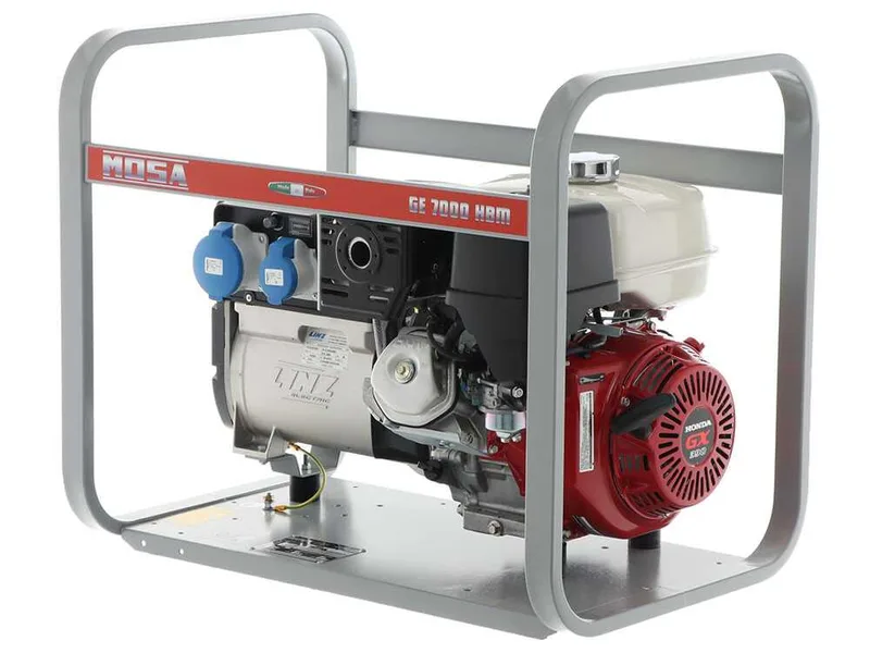 MOSA GE 7000 HBM - Groupe électrogène à essence AVR 6 kW - Continu 5 kW Monophasé - Moteur Honda GX390