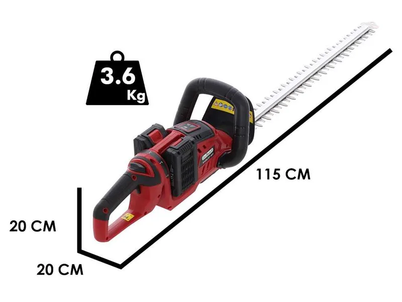 GeoTech X-Line HT-40V - Taille-haie à batterie - 40 V - 2 × 20 V 5 Ah