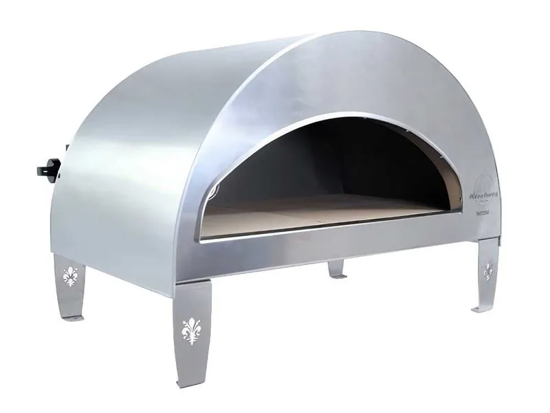 Pizza Party Emozione Silver - Four à pizza à gaz d'extérieur - Chambre de cuisson 40 x 70 cm - Sole en biscotto réfractaire
