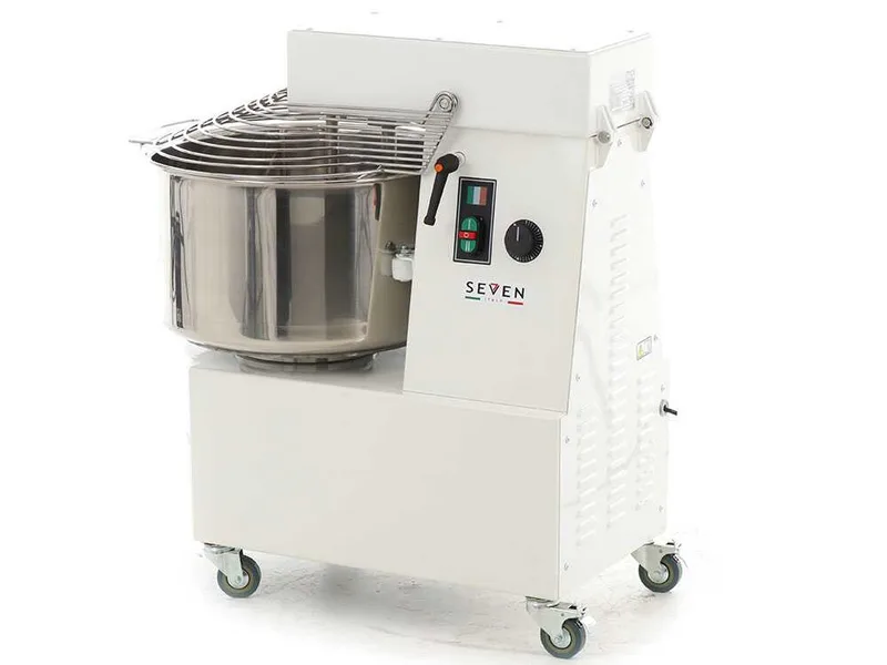 Pétrin à spirale professionnel Seven Italy GHR 40 2V - 400 V - Avec roues et Minuterie - 2 vitesses