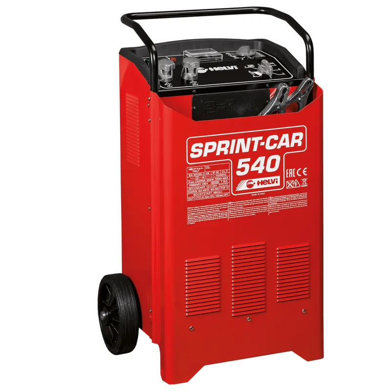 Helvi sprint CAR 540 - Chargeur de batterie et démarreur sur chariot - 12/24V