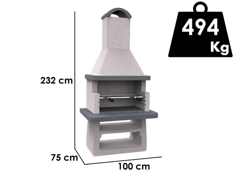 Edilmark GF65 - Barbecue à charbon en maçonnerie