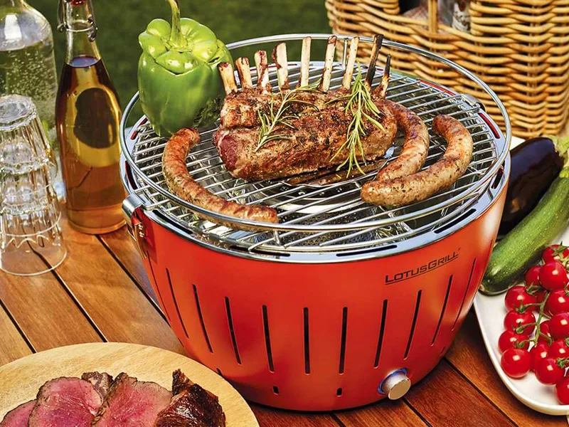 LotusGrill LG G34 U OR - Barbecue portable d'extérieur - Coque orange