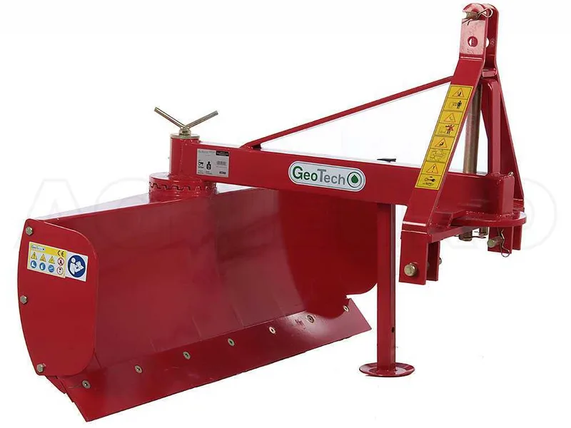 Niveleuse pour tracteur GeoTech DL140 à rotation lame 360° et Bras orientable