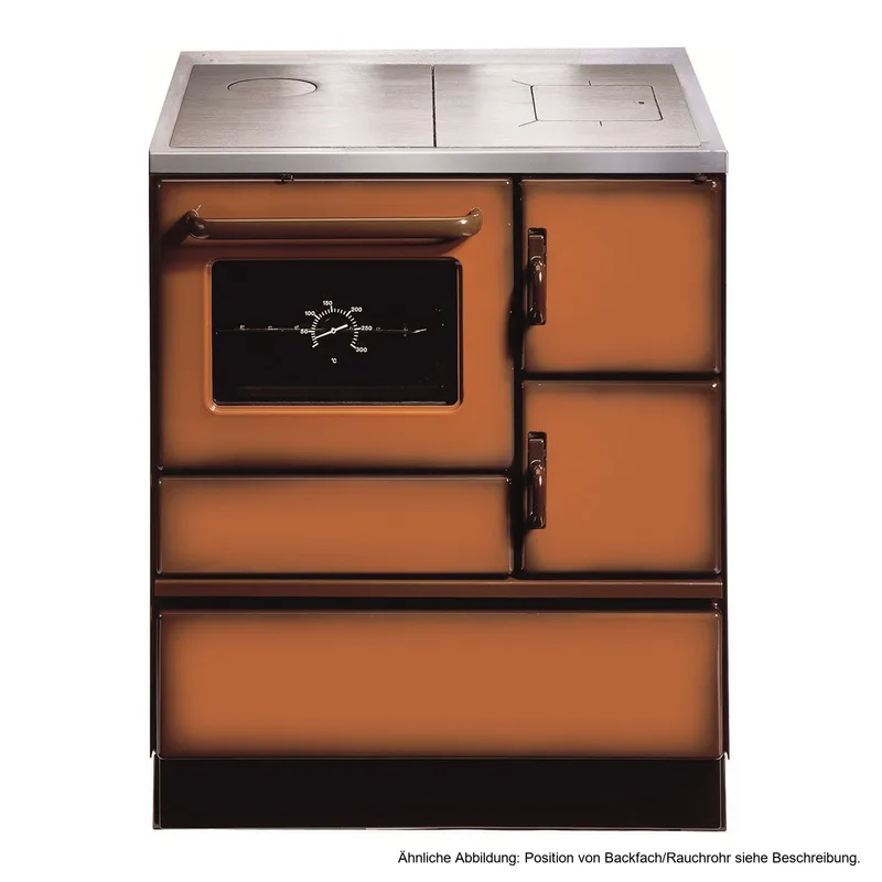 Wamsler K 128 Cuisinière à bois à gauche marron avec plaque en acier